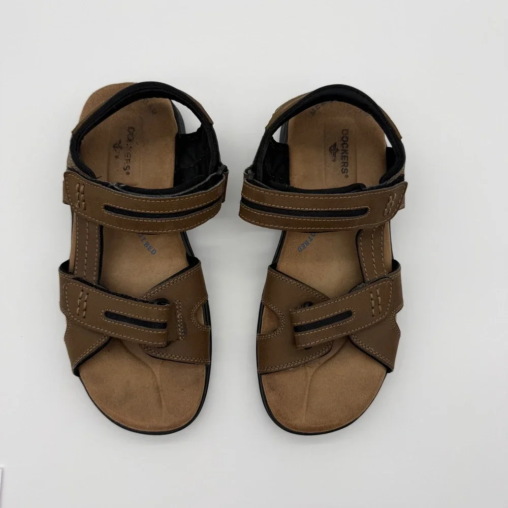EUC Dockers FusionBed Men's Brown Comfort Sport Sandals Size 13 Adjustable Hook